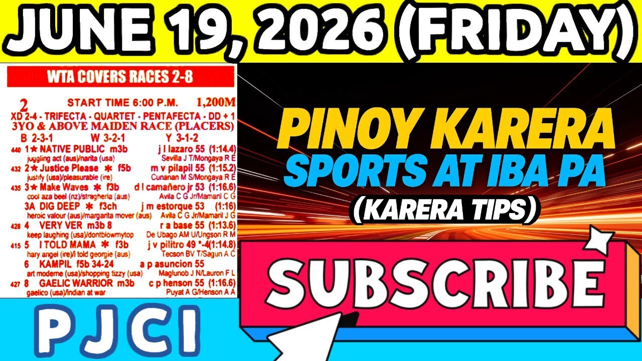 TAMANG DISKARTE LANG | DEHADO AT SA PABORITO | KARERA TIPS PJC FRIDAY - JUNE 19, 2026