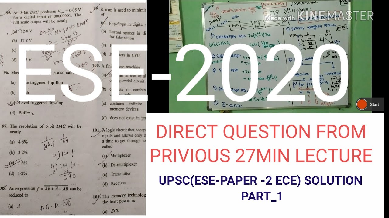 #eseelectronicsanswerkey2020 ESE 2020 Prelims Analysis | Paper 2 | ESE 2020 Answer key |IES 2020