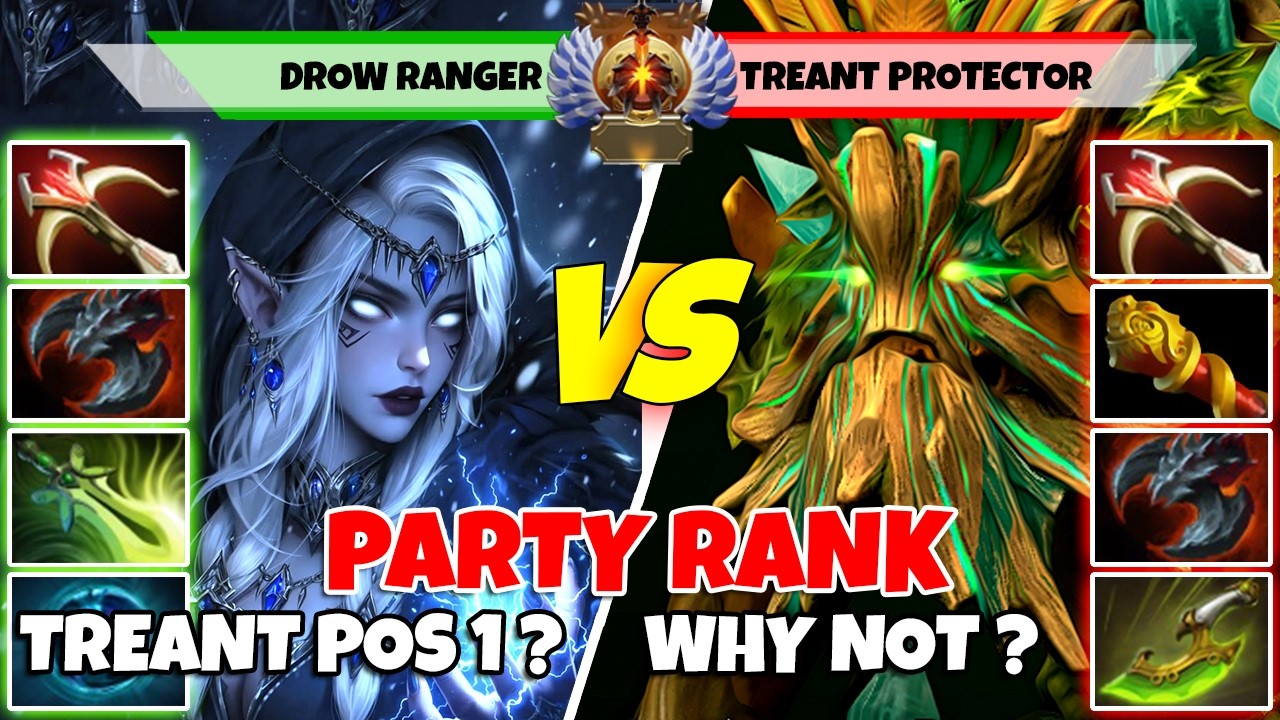 DROW RANGER (Carry) vs TREANT PROTECTOR (Carry) - Battle Of Party Rank Dota 2 Players - Z Dota 2