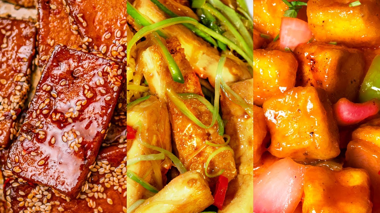 Vegan Tofu Recipes | How To Cook Tofu | 3 Easy Chinese Recipes [Spicy+with Leek+ Sweet & Sour]