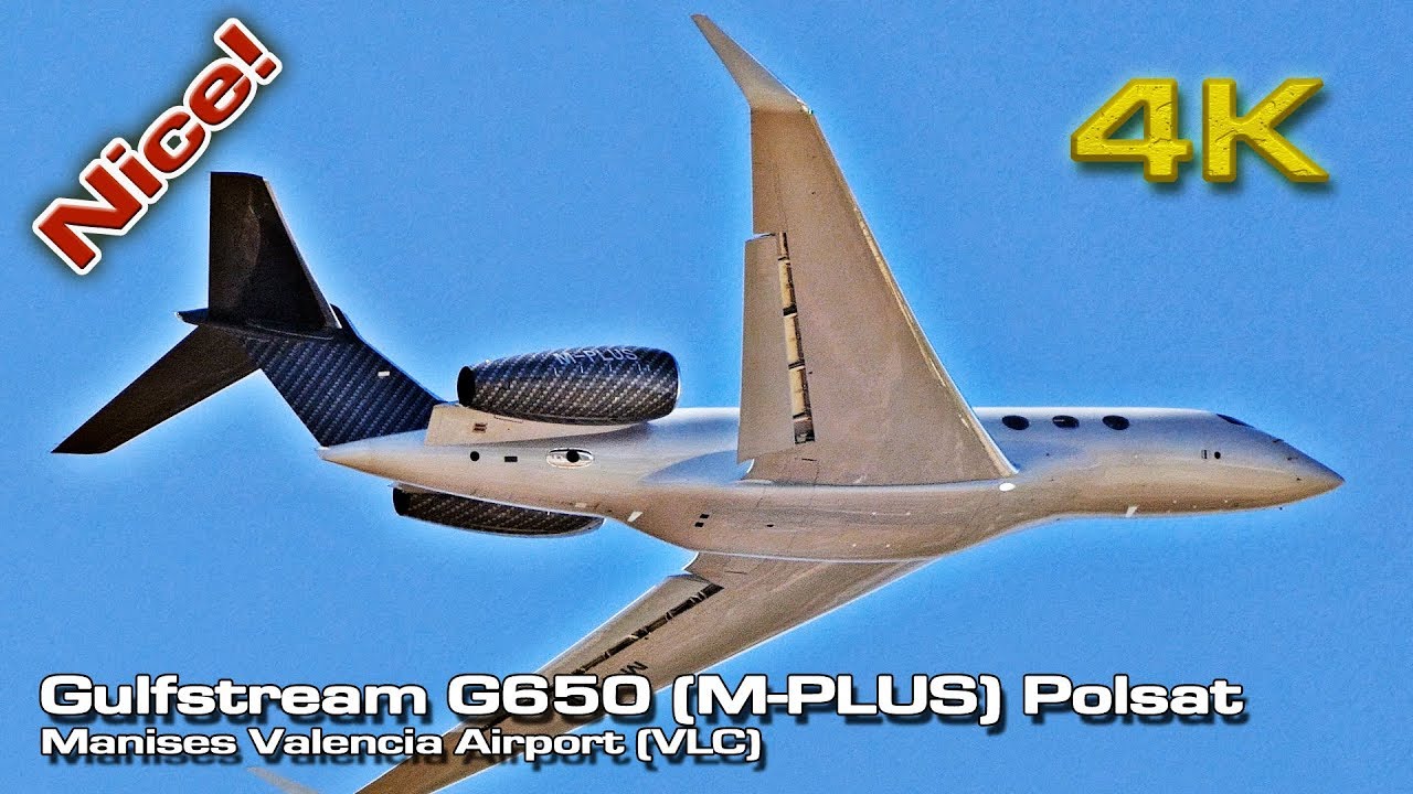 Gulfstream G650 [4K] M-PLUS Polsat (Private Jet ) Valencia