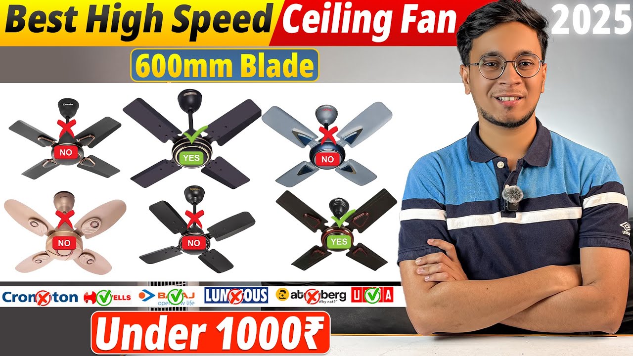 2025 Best High Speed Ceiling fan 🔥 Top 5 Best Ceiling Fan in India 🔥 600mm Blade 🔥 Budget Fans