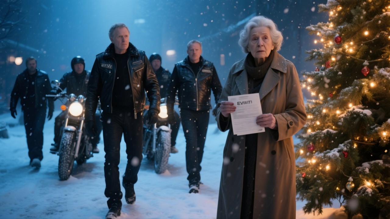 Widow Evicted on Christmas Eve — Then Bikers Arrived with Rent Paid and a Tree Glowing with Hope
