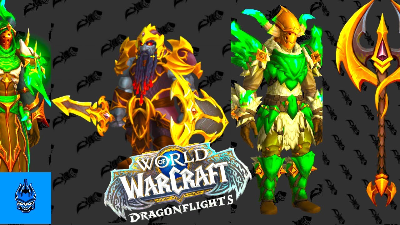 Green Primalist-Themed Transmog Set in Dragonflight - Pre-Patch Event & Obsidian Dracthyr Battlegear