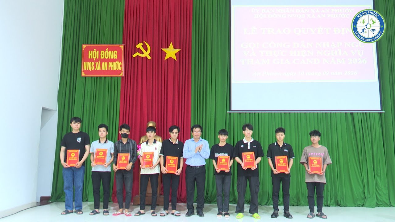 HỘI ĐỒNG NGHĨA VỤ QUÂN SỰ XÃ AN PHƯỚC TRAO LỆNH GỌI NHẬP NGŨ