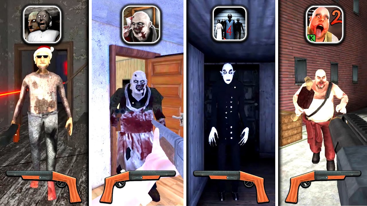 Shotgun Battle - Granny 1.8 Remake Vs Psychopath Hunt 2 Vs Granny 4 The Rebellion Vs Mr Meat 2