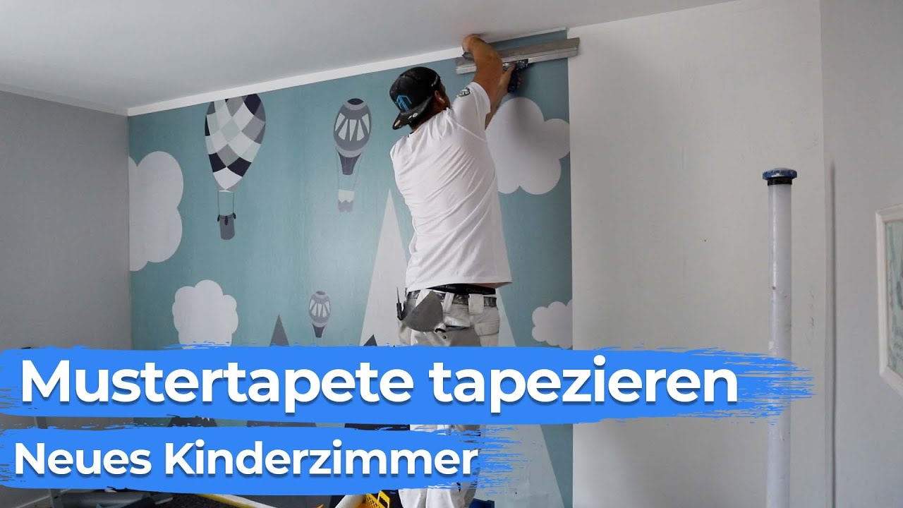 Tapete mit Muster richtig tapezieren - Kinderzimmer renovieren