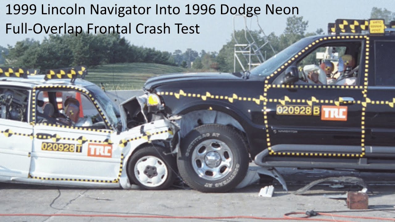 1999 Lincoln Navigator Into 1996 Dodge Neon Full Overlap Frontal Crash Test