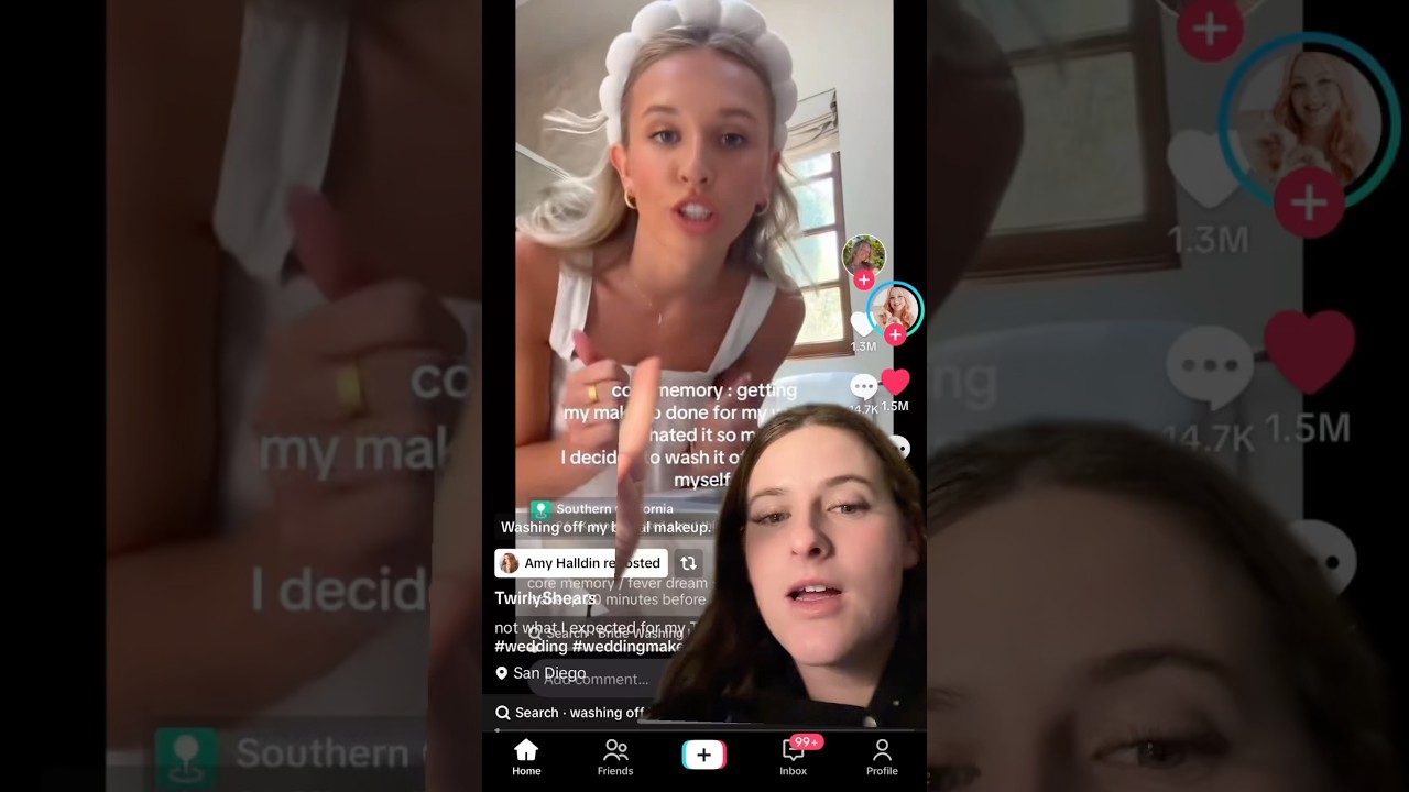 Bride removes her bridal makeup right before the wedding #trending #greenscreen #bride #wedding
