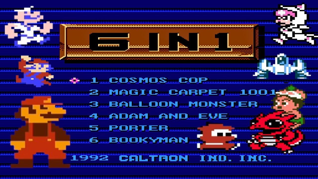 Nes 6 in 1 Caltron Gameplay : New Games in This cartridge
