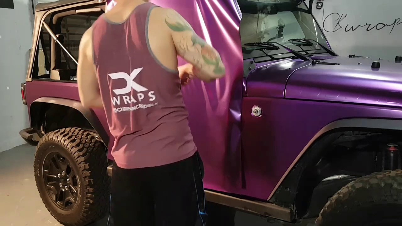 How to vinyl wrap Jeep wrangler door. Vinyl wrap work around hinges, door lock. By @CKWRAPS
