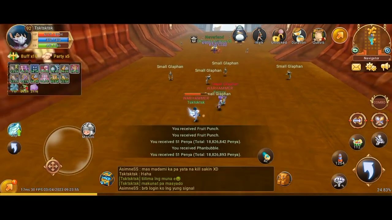 Flyff Universe Blade AoE lvl92 vs 102  No need heal FaceTank in Small Glaphan😱😱😱