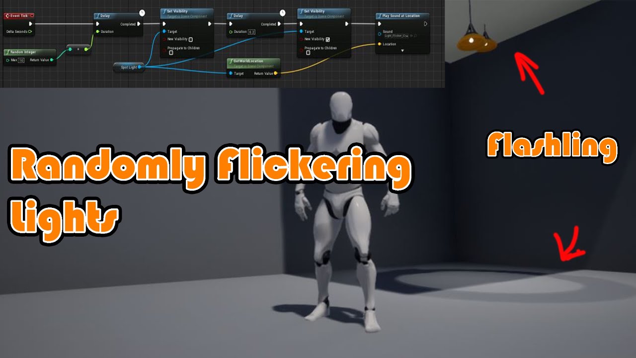 How To Create A Randomly Flickering/Flashing Light (Horror) - Unreal Engine 4 Tutorial