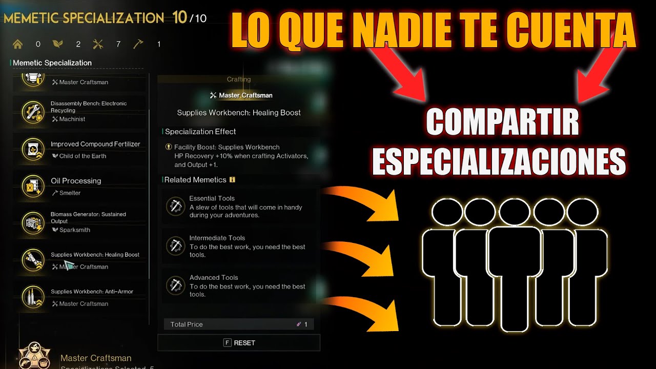 Como COMPARTIR ESPECIALIZACIONES del MEMETICS | Once Human Espa&ntilde;ol #oncehuman