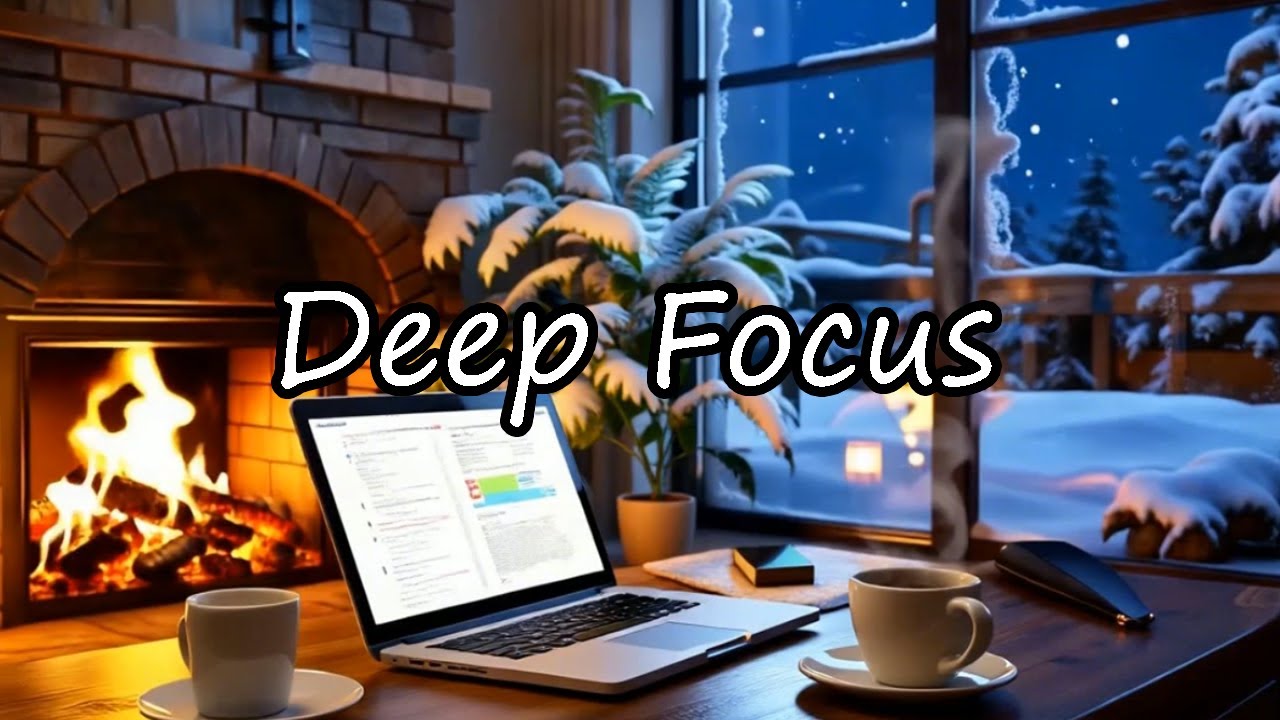 Deep Focus Music Fireplace Session 🔥 Warm Ambient Sounds for Serious Work & Study