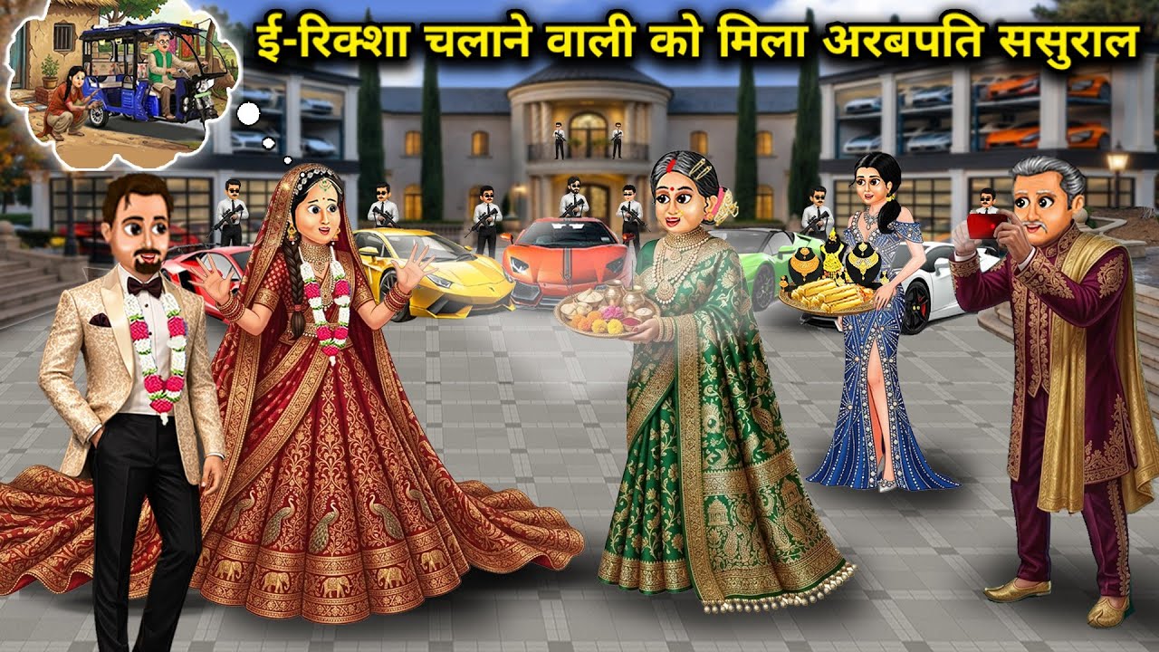 ई-रिक्शा चलाने वाली लड़की को मिला अरबपति ससुराल || Cartoon Videos || E-rickshaw driver finds billion
