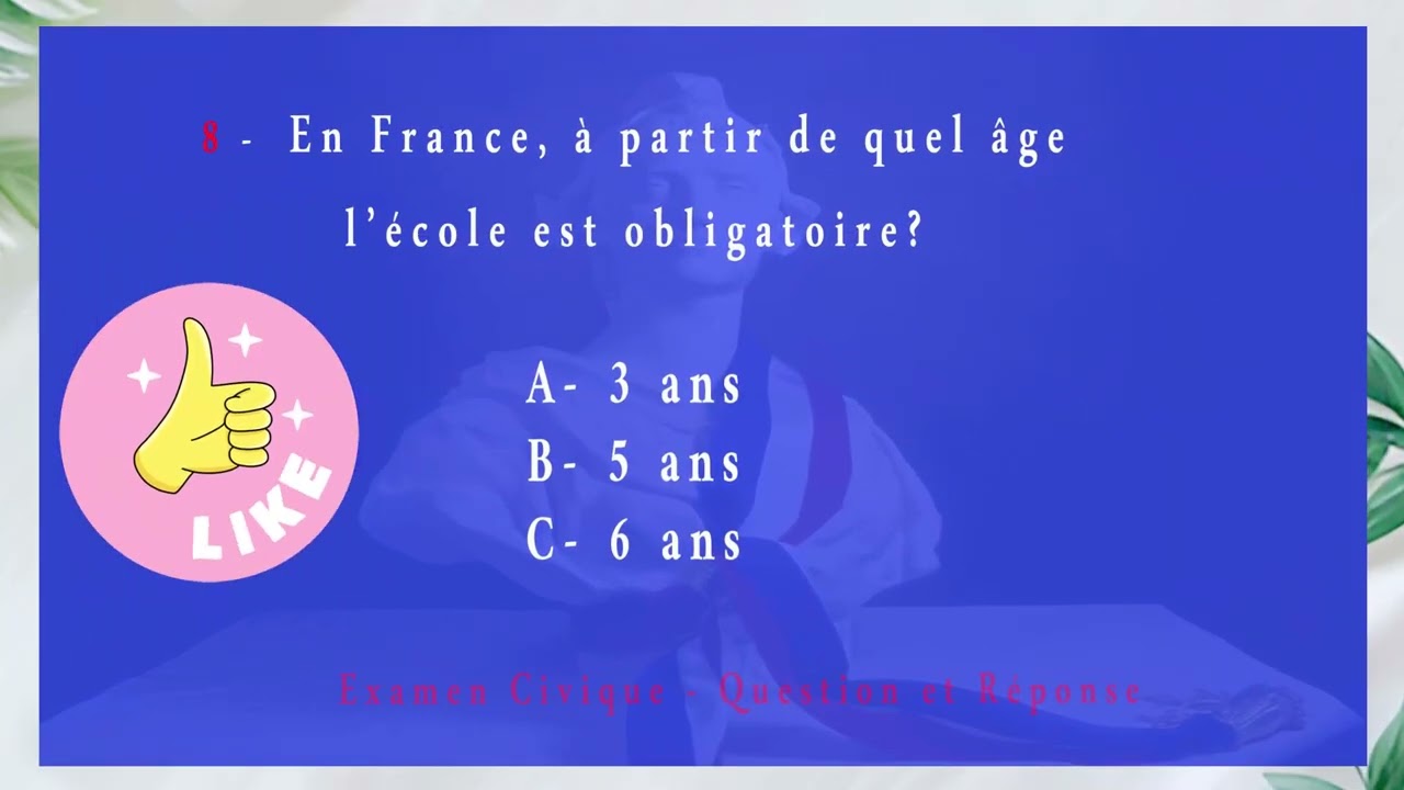 Examen civique - Questions et réponses - Partie 2 #examencivique