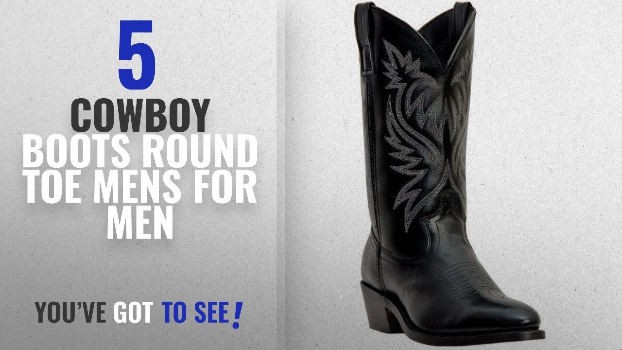 Top 10 Cowboy Boots Round Toe Mens [ Winter 2018 ]: Laredo Mens Black Leather London 12-Inch Sueded