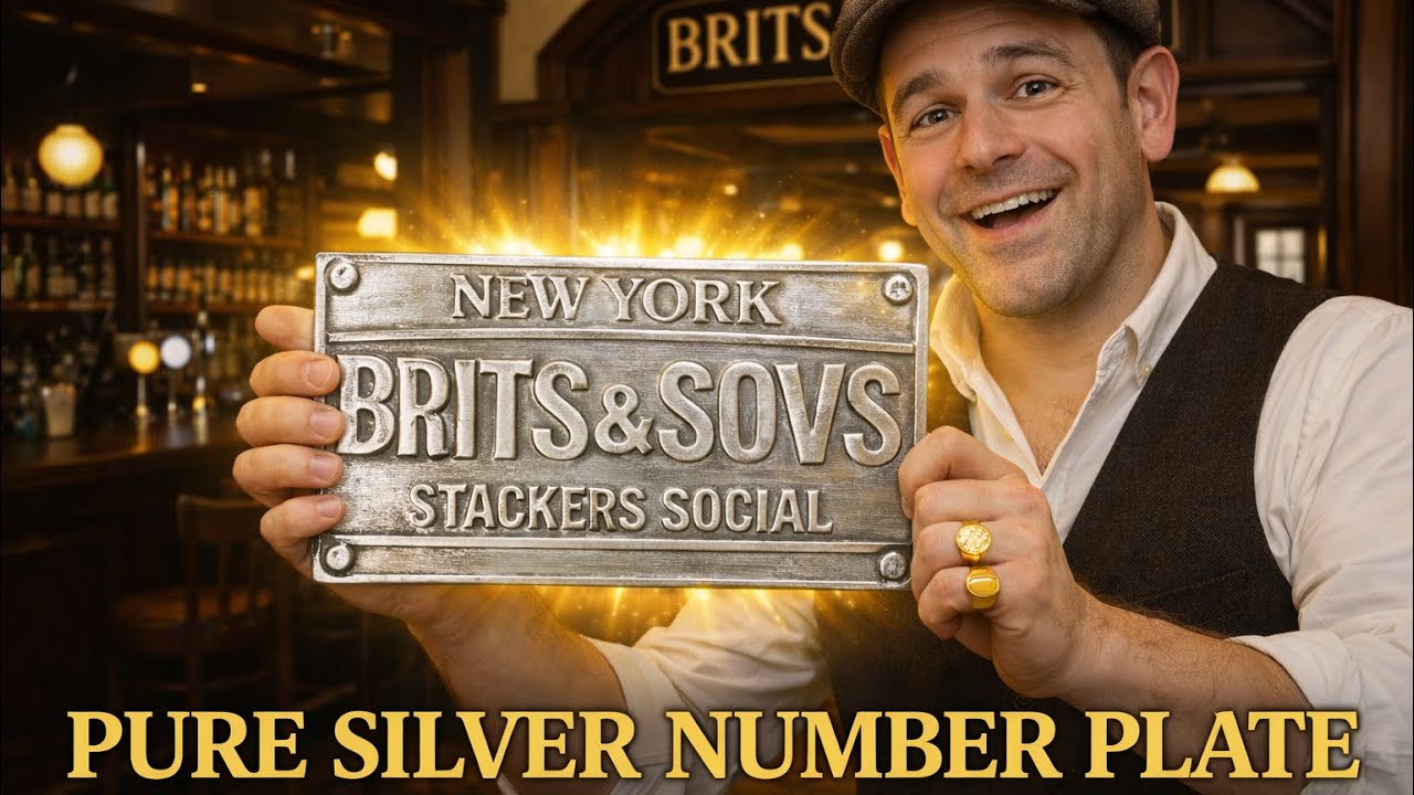 Custom Poured Silver From America 🇺🇸 Brits & Sovs New York Plate Bar 