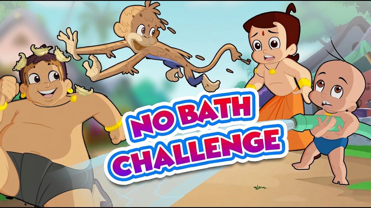 Chhota Bheem - No Bath Challenge 😂| Cartoons for Kids | Fun Videos in Hindi