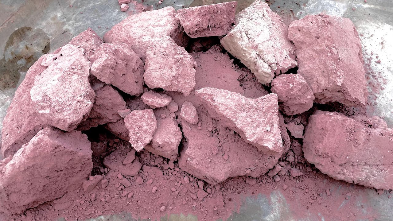 New:Pink Concrete Dry & Water Crumbling ASMR