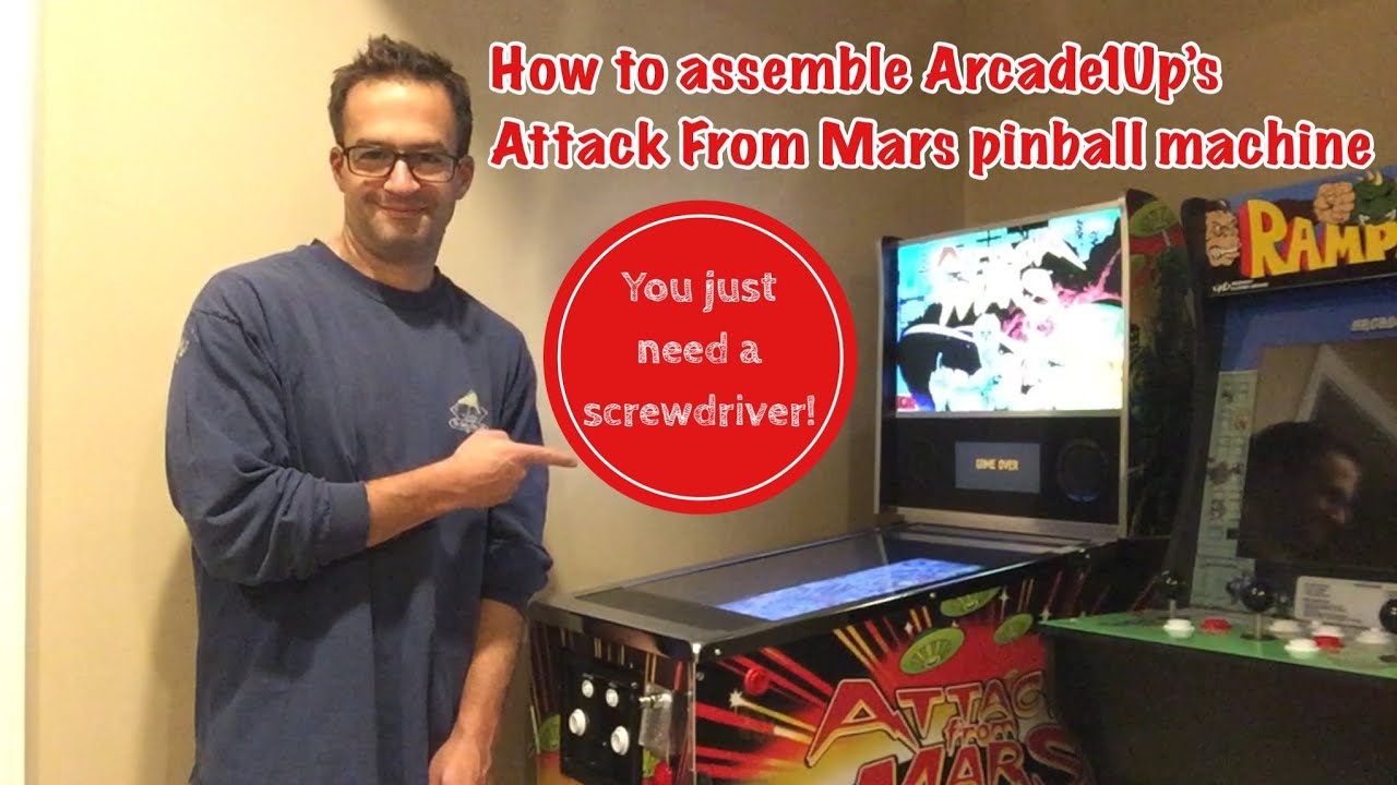 Dad Assembles Attack From Mars Pinball Machine