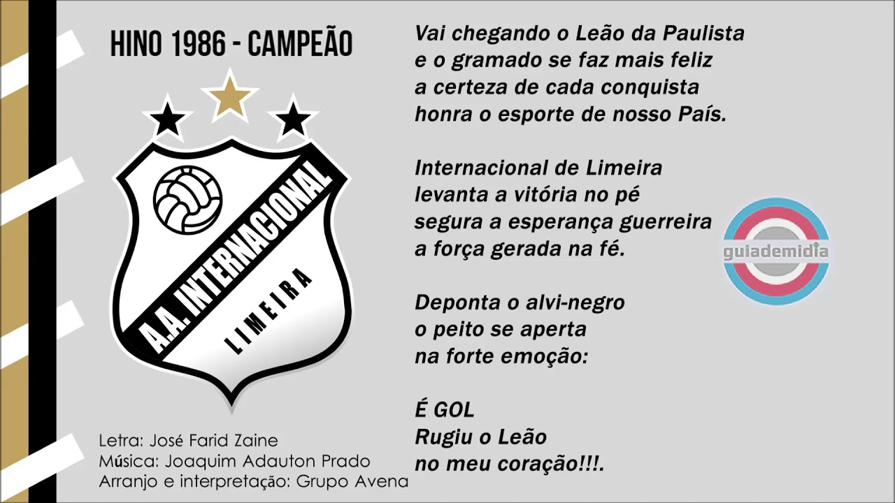 Hino da Inter de Limeira ( SP ) | Hino 1986 - CAMPEÃO
