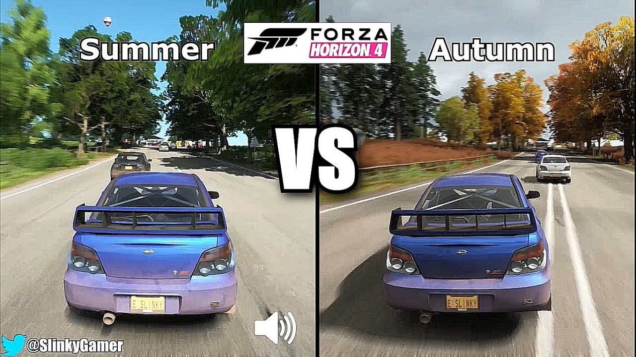 Forza Horizon 4 - Summer vs Autumn - Graphics and sound comparison gameplay