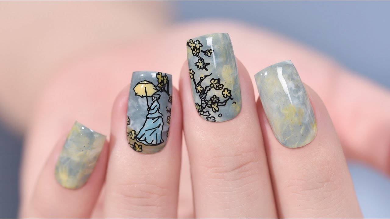 Monet's Style | Famous Oil-painting Inspired Nails | Easy DIY Nail Design | KADS