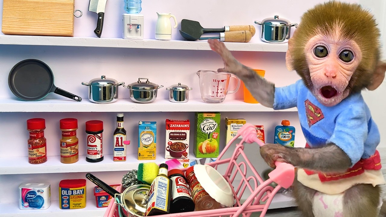 Beb&eacute; Mono BonBon va de picnic con sus amigos y se ducha en casa - MONO BONBON ESP
