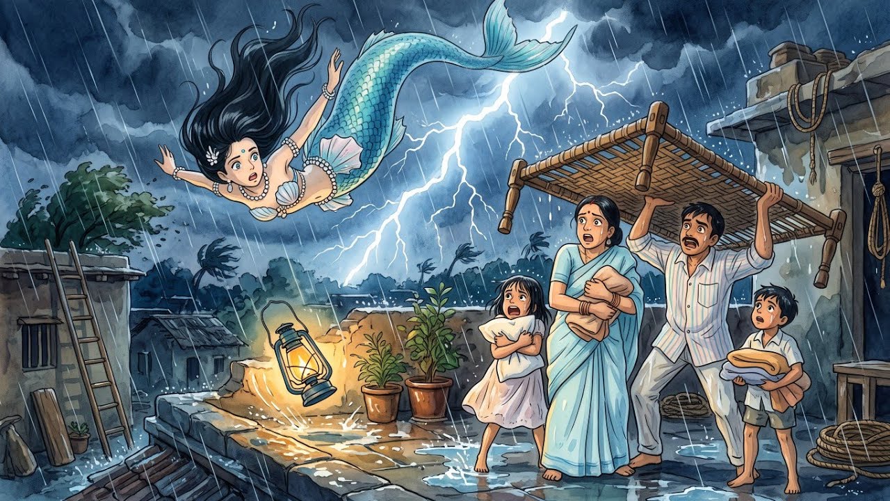 1990s Indian Village Family Rescues a Mysterious Mermaid During a Storm | Emotional Village Story