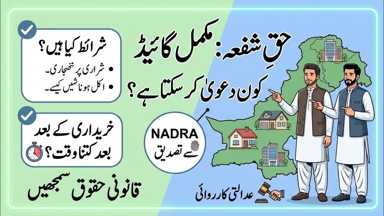 حق شفع کون استعمال کرسکتا ہے اور شفع کا دعوی دائر کرنے کے لیے کون کون سی شرائط ہیں