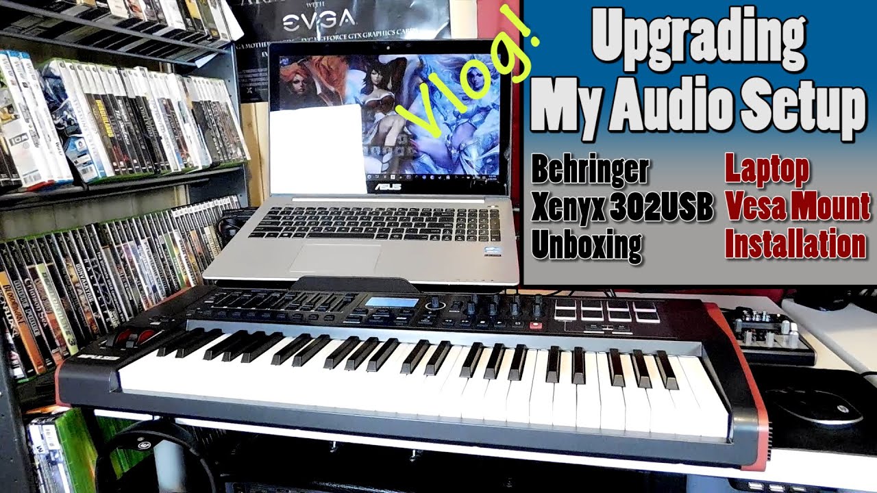 Upgrading my Audio Setup - Behringer Xenyx 302USB Unboxing - Installing a Laptop Vesa Mount