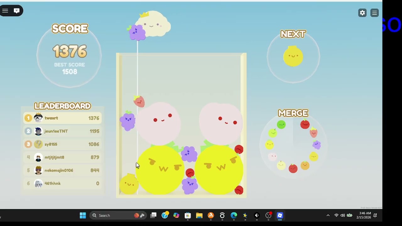 Trying to get to 10,000 on Fruit Game Roblox pt 1