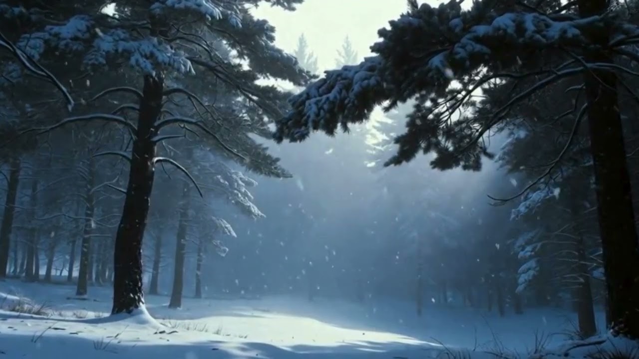 Snowy Forest Winter Night ❄️ Relaxing Snow Ambience for Deep Sleep  | 30 MINUTES FOR DEEP SLEEP