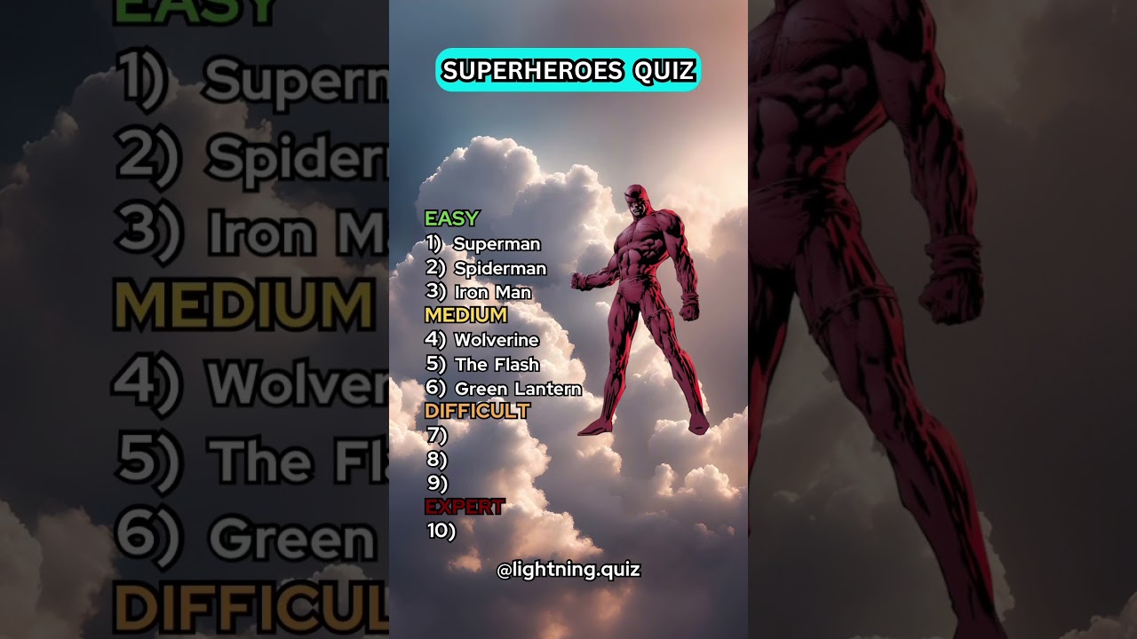 Superhero quiz - can you guess the ten superheroes? 