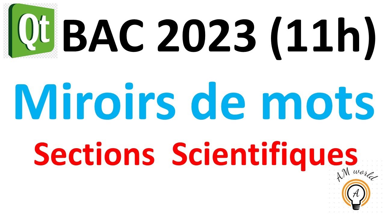 Miroirs de mots(bac pratique informatique 2023 (11h) Sections  Scientifiques  )
