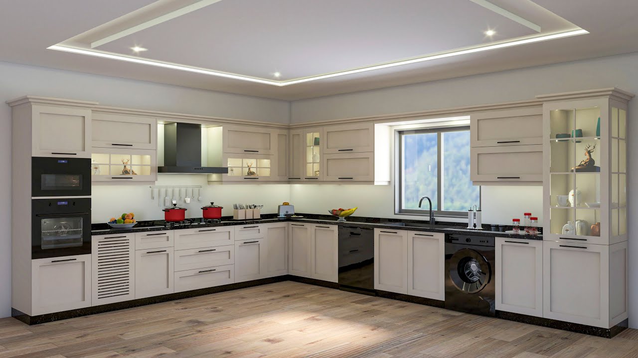 تصميم مطبخ نيو كلاسيك - مكتبة مطابخ سكتش أب - New classic kitchen design SKETCHUP