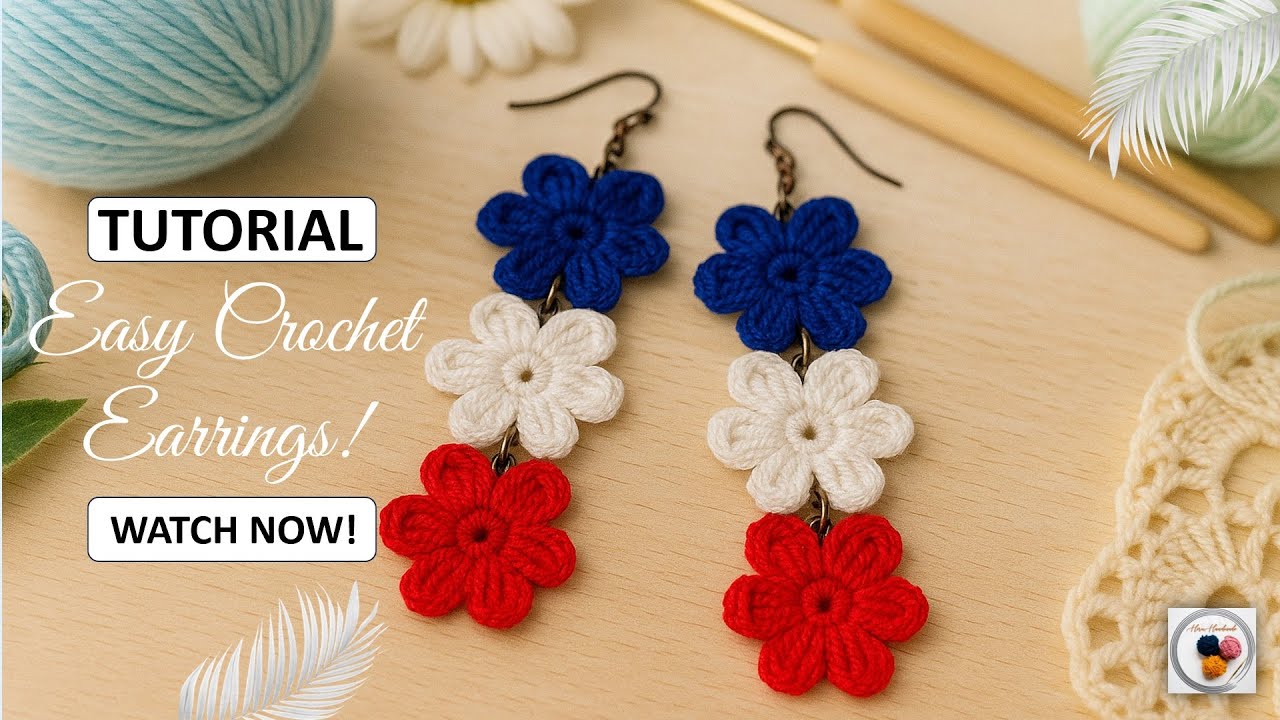 Easy Puff Flower Crochet Earrings Tutorial | Quick & Cute DIY Jewelry