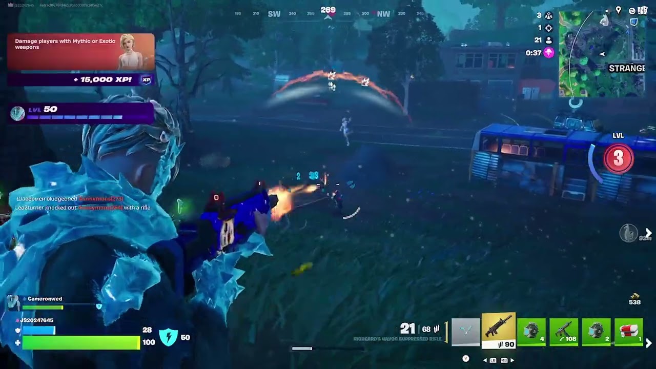 Playing with my cousin 2nd win on fortnite with out opening a chest