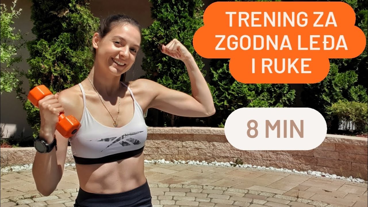 8 MIN TRENING ZA ZGODNA LEDJA I RUKE/ Sa tegovima- flasicama vode/ Ksenija Krstic