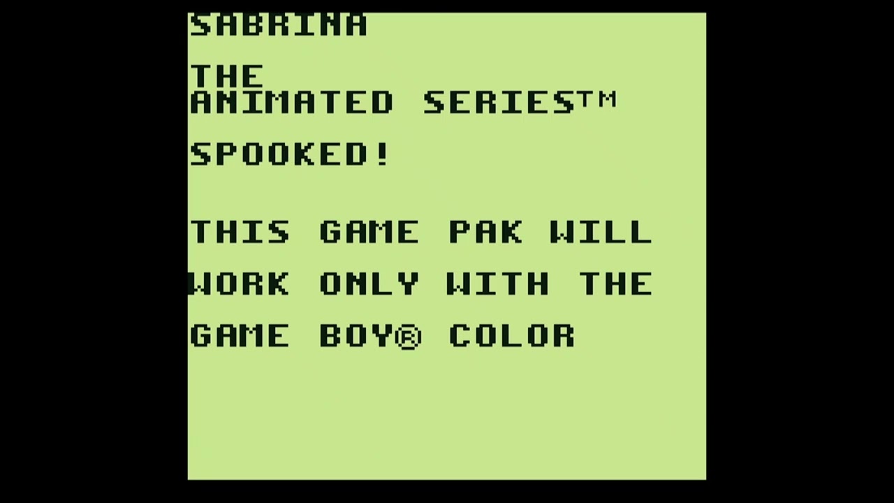 Sabrina The Animated Series GameBoy Color Games on Original GameBoy and Super GameBoy