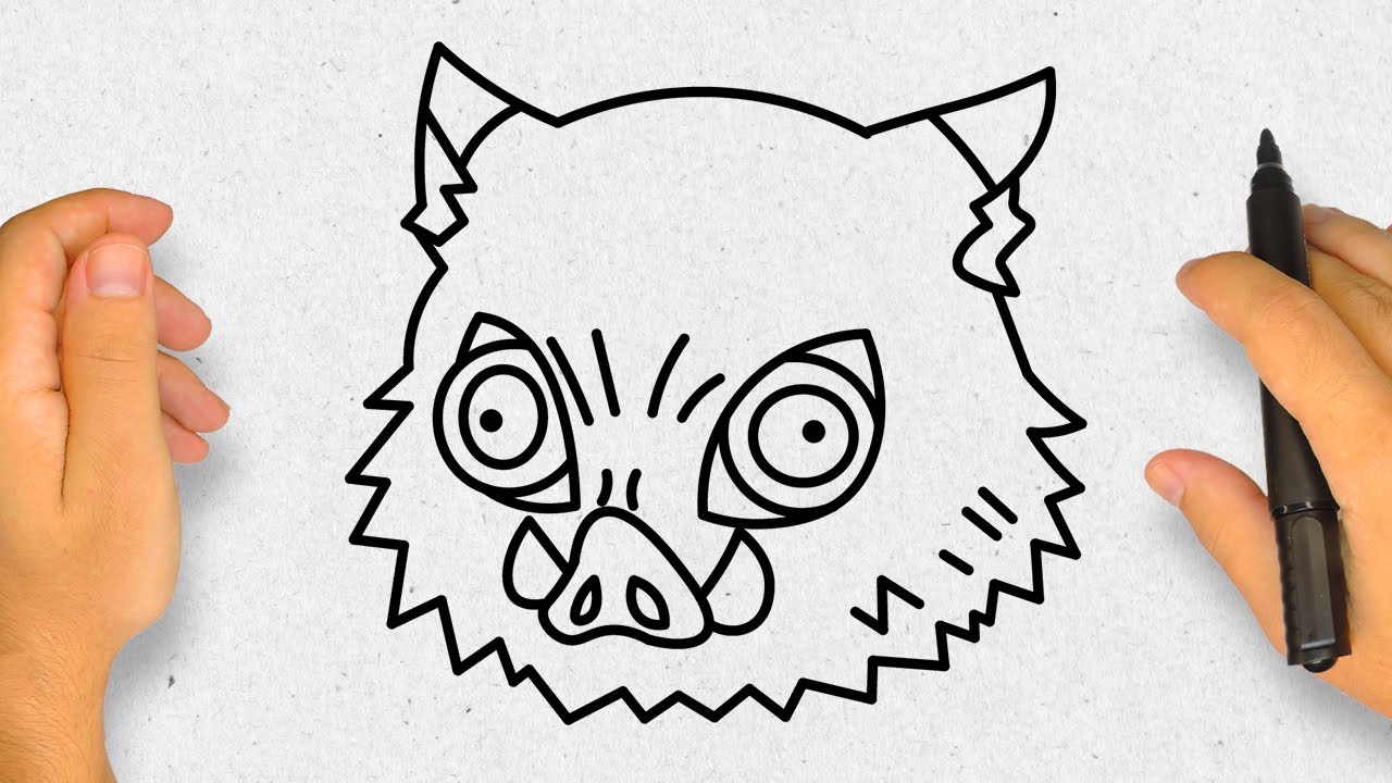Cómo dibujar a Inosuke Hashibira |  Demon Slayer | Paso a Paso Simple y Fácil