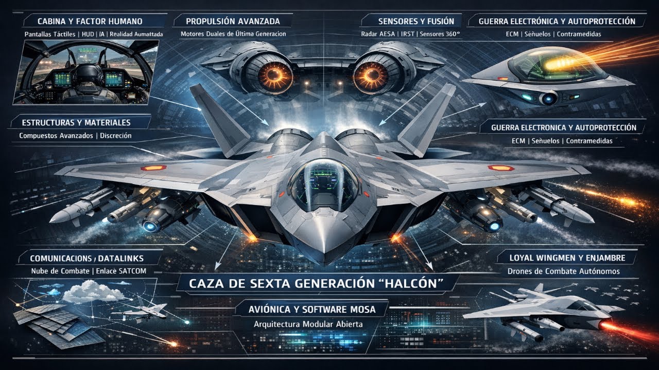 Así Seria el Caza Español de 6ª Generación IA, Drones y Guerra Electrónica
