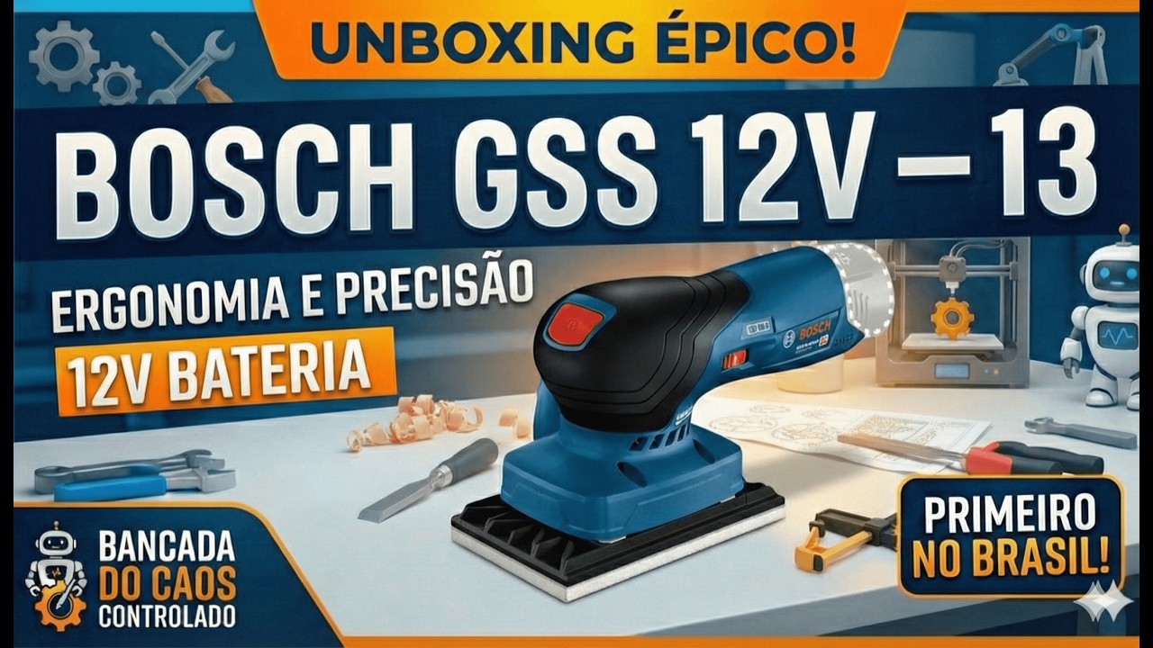 Bosch GSS 12V-13 / GSS 12V-40 - Nova Lixadeira - (Primeira no Brasil)