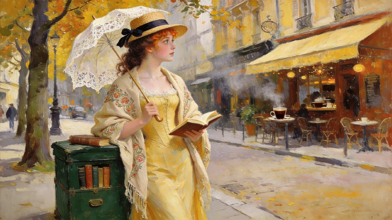 Visual Poems | Monet | City Market: Old Bookstalls and Coffee Aroma Along the Seine in Paris |4K