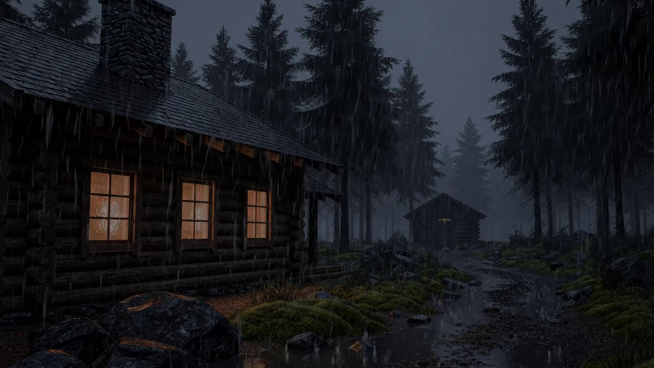 Quiet Night Rainstorm with Thunder Echoes for Deep Sleep and Relaxation to Silence Overthinking