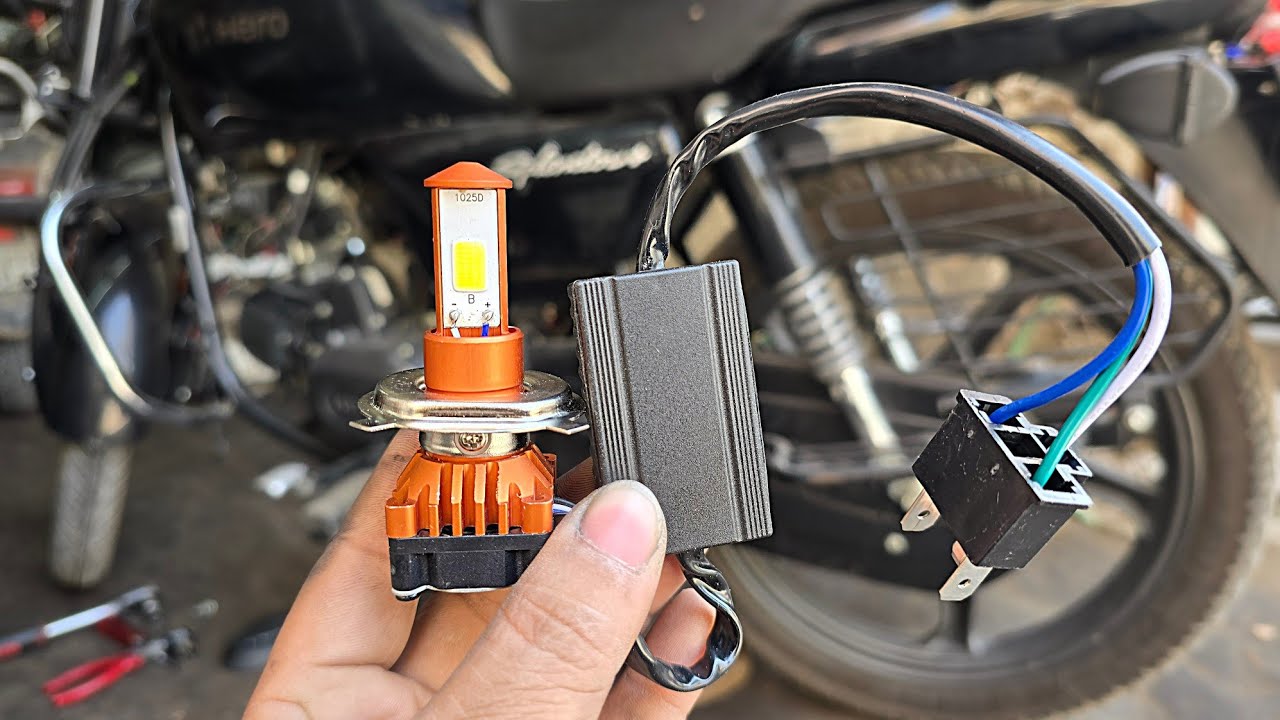 Led headlight for splendor bike | headlight led bulb | installation and connection