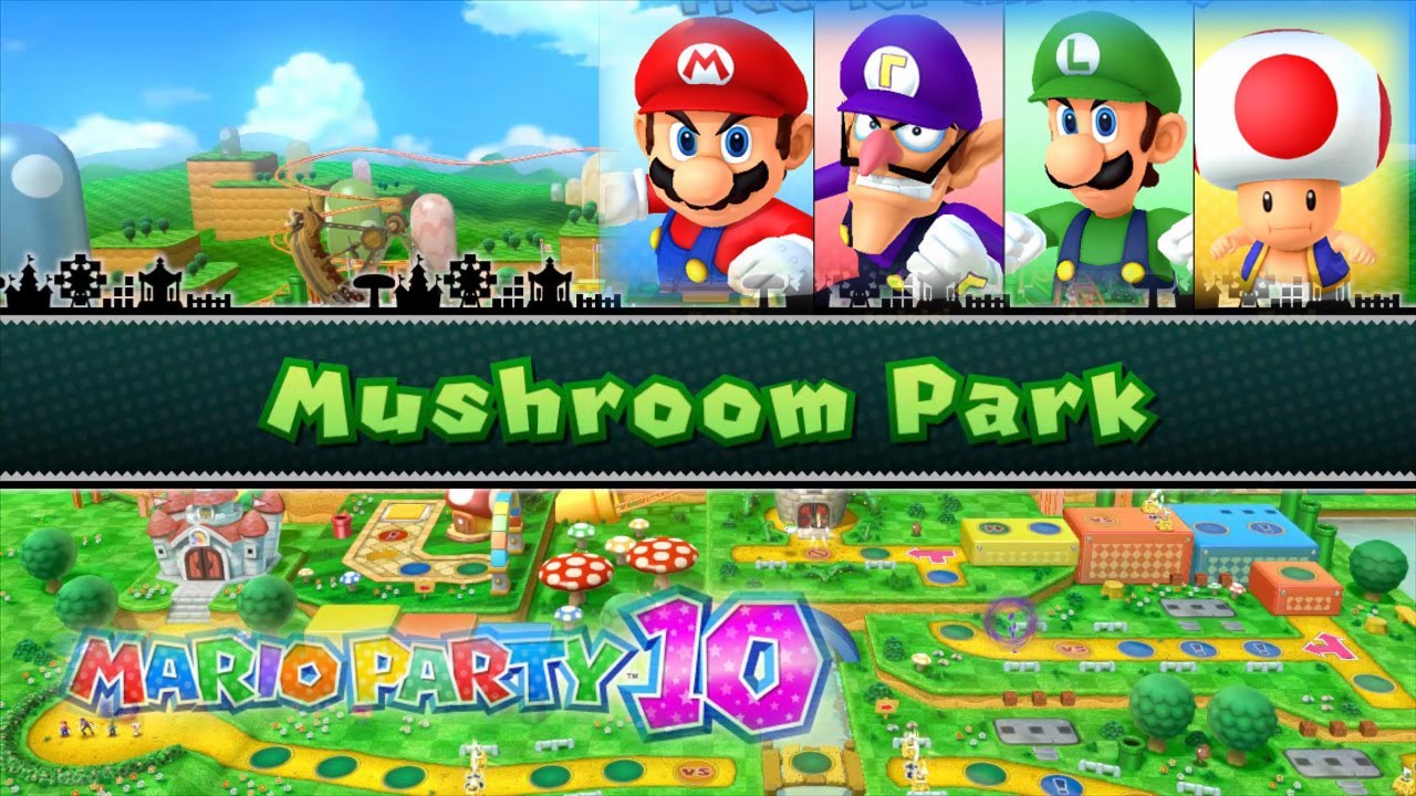 Mario Party 10 - Mushroom Park - Mario vs Waluigi vs Luigi vs Toad! #1