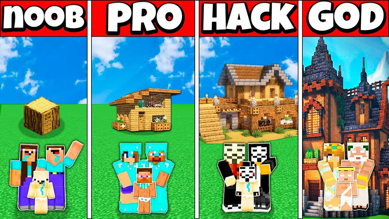 PERFECT WOODEN HOUSE - Minecraft Battle: NOOB vs PRO vs HACKER vs GOD / Animation
